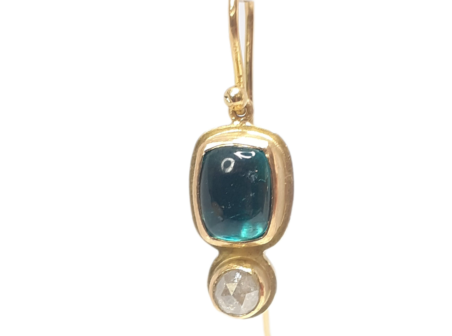 
                  
                    Einzigartige Ohrringe aus 18k Gold mit Turmalin, Topas, Mondstein und Diamant
                  
                