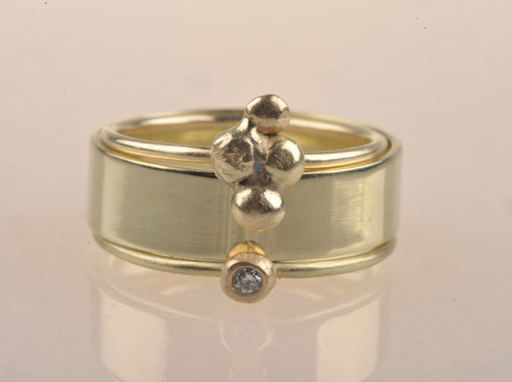 Vierblatt 14 Karat Goldring