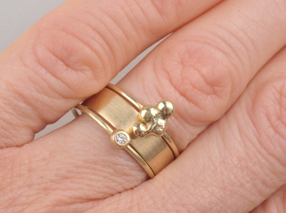Vierblatt 14 Karat Goldring